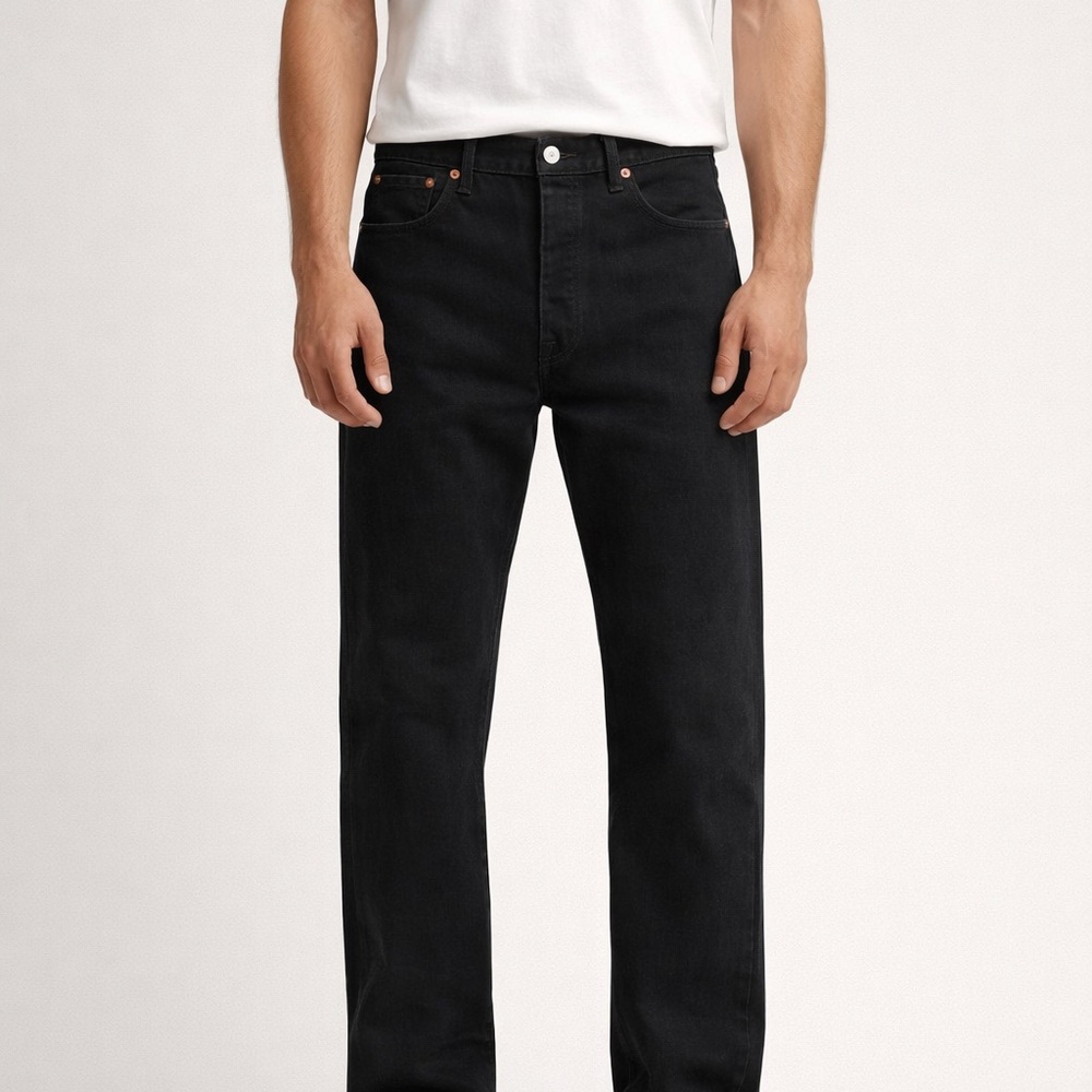 Levi's 501 Mens Jeans 34x36 (fits 36x36 Black Denim Pants Original Button Fly